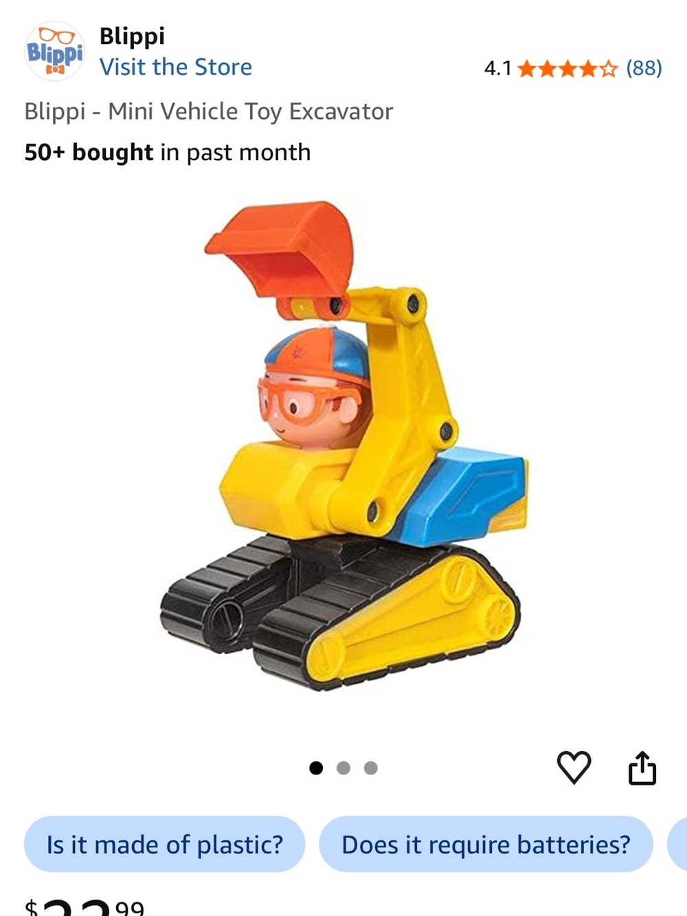 Blippi - Mini Vehicle Toy Excavator
